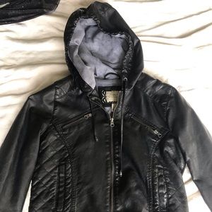 Black faux leather jacket